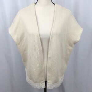 Maurices Women’s Small/Medium Shrug Cardigan Sweater Open Crochet Ivory